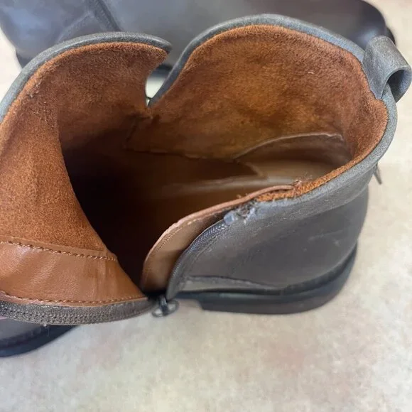 Franco Sarto Hyla Leather Grey Ankle Booties - Picture 10 of 14